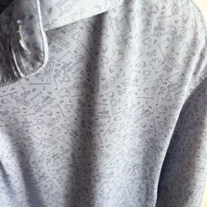 Lolong Men's Light Blue Patterned Performance Polo Golf Shirt